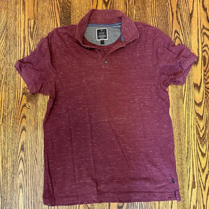 Denver Hayes Modern Fit Polo Sz M Burgundy